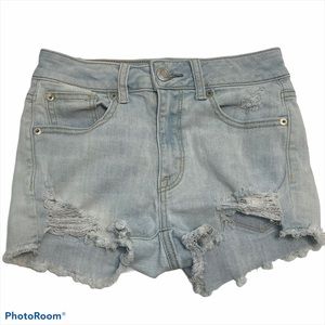 American Eagle Womens Sz 0 Jeans Shorts Light Wash
